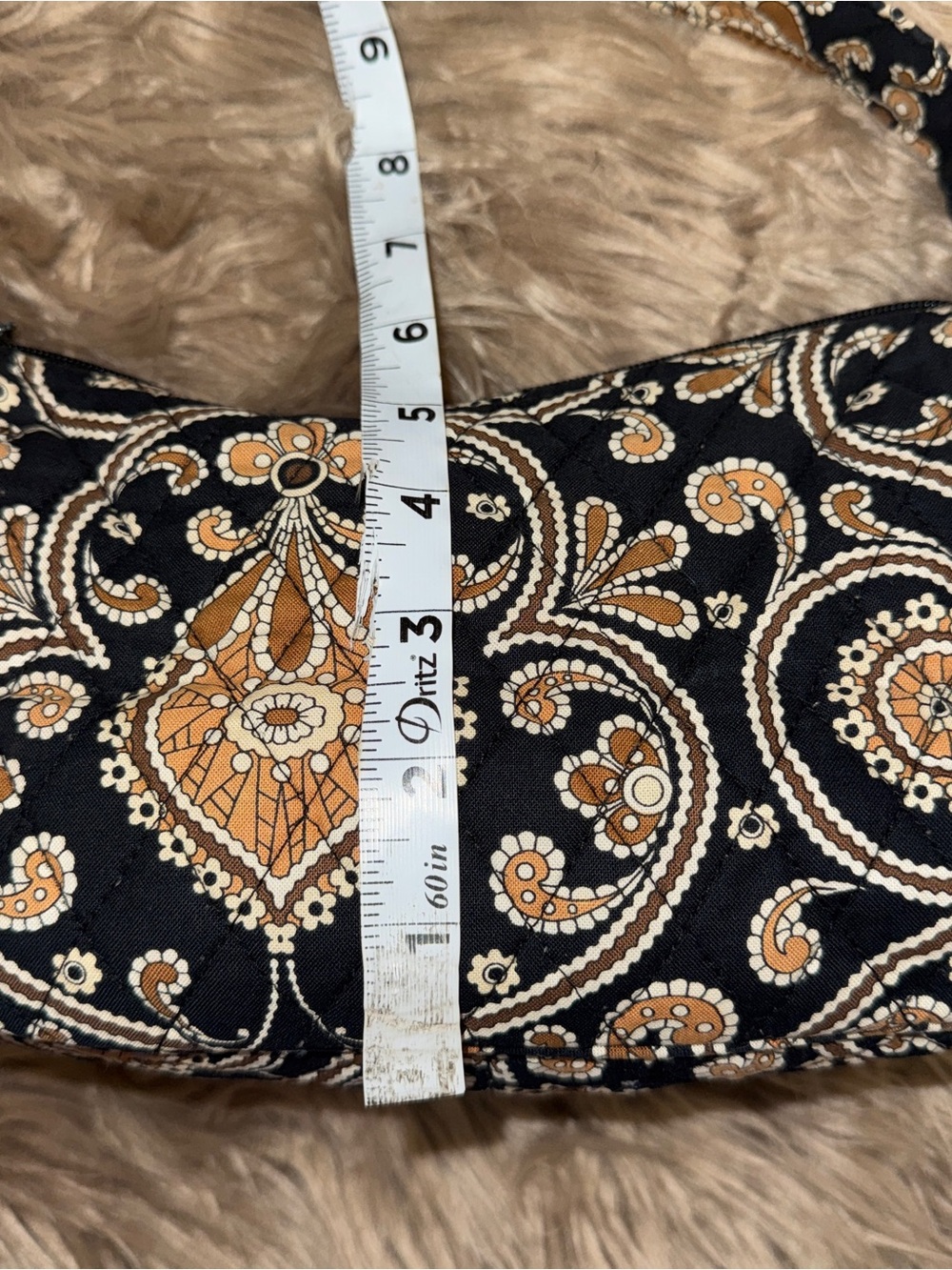 Vera Bradley Retired shoulder bag quilted "Caffe Latte" paisley pattern - Picture 8 of 9
